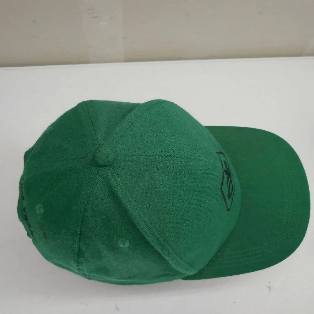 Vintage Pioneer Seed Hat 100% Wool Made in USA Green Black Has some Greace Spots